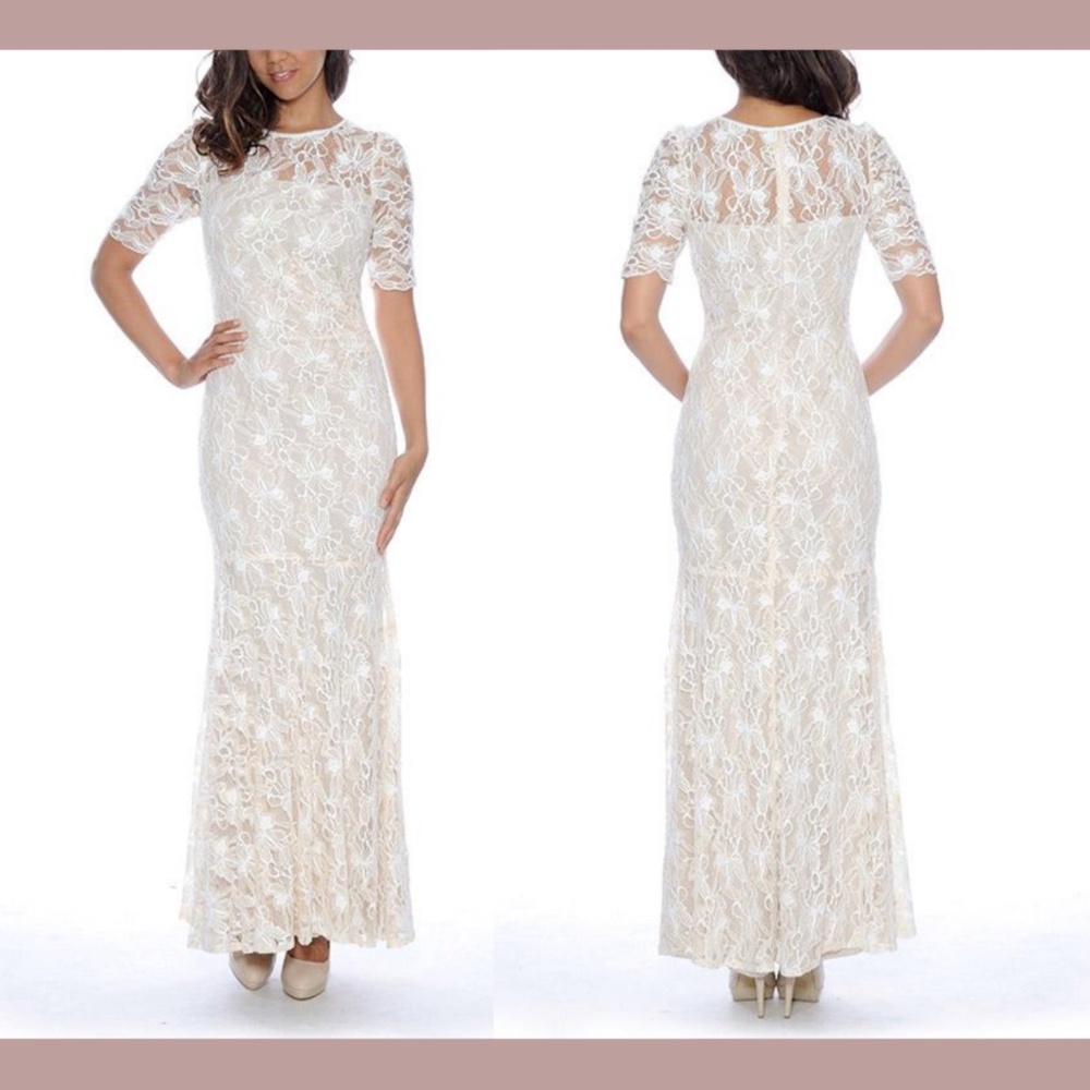 NWD‎ DECODE 1.8 Half Sleeve Floral Lace Sheath Dress --UNKNOWN SIZE